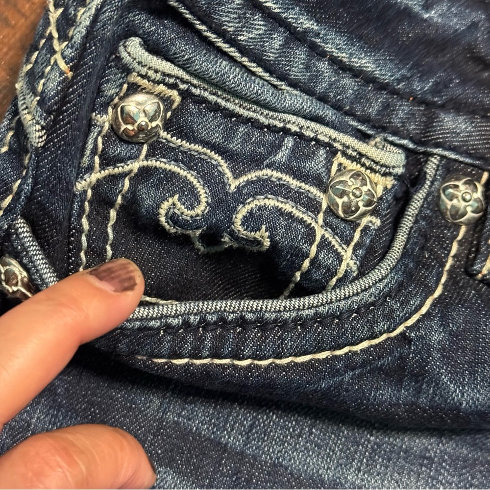 Rock Revival Jody Boot Dark Blue Boot Cut Jeans Y2K Vintage Size 31 EUC - Picture 8 of 16